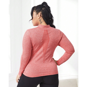 Blusa Manga Longa Fitness Plus Size Vermelha