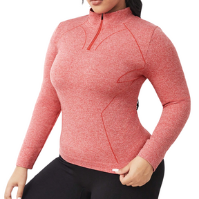 Blusa Manga Longa Fitness Plus Size Vermelha