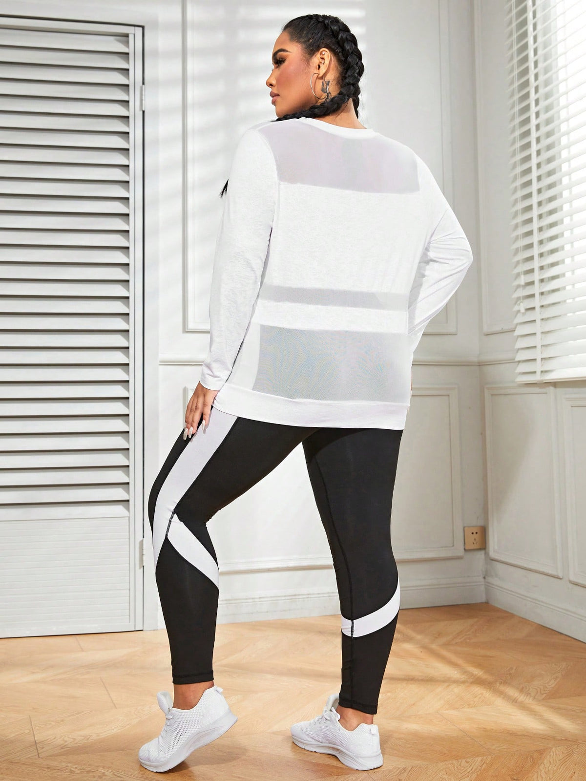 Conjunto Fitness Plus Size Camiseta Manga Longa e Legging - Frete Grátis