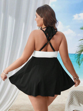 Conjunto Praia Feminino Plus Size Estilo Vestidinho