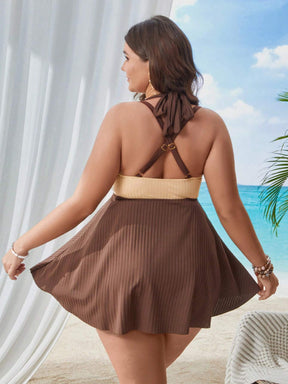 Conjunto Praia Feminino Plus Size Estilo Vestidinho