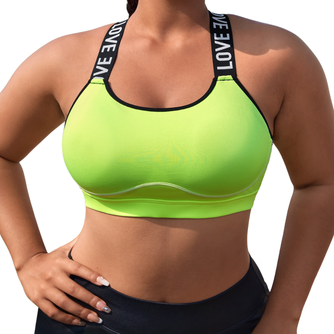 Top Fitness Plus Size Verde Neon - Frete Grátis