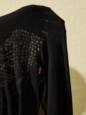 Saída de Praia com Detalhe em Crochê e Franja - Plus Size