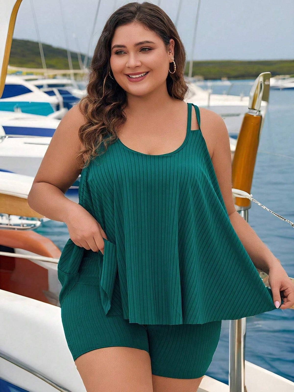 Tankini Soltinho Plus Size Monocromático