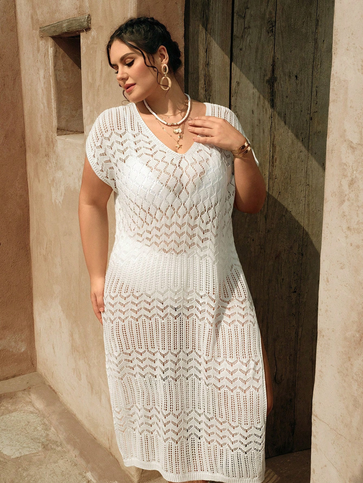 Vestido de Praia Premium Grécia Plus Size
